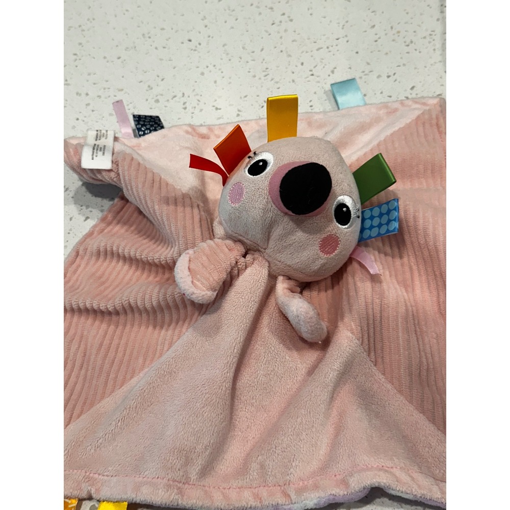 Bright Starts Hedgehog Taggies Baby Security Blanket Pink Ribbed Purple Lovie